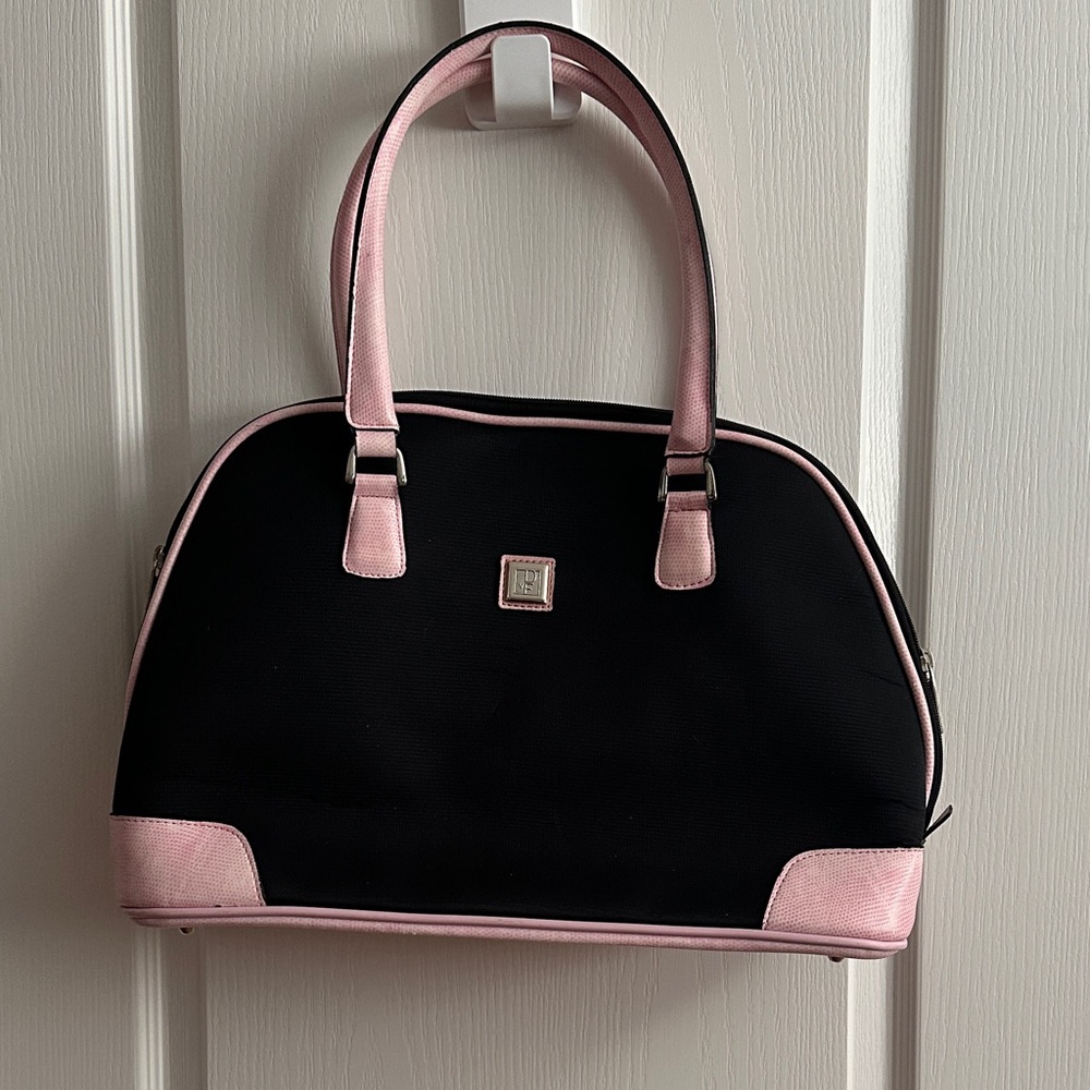 Diane Von Furstenberg Black and Pink Shoulder Bag